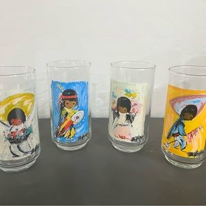 Ted DeGrazia Glasses Tumblers - 4 Set of 4 - 1960s